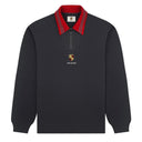 Agasalho Suéter Aimé Leon Dore x Porsche Jacquard Collar Com Meio Zíper Cinza Chumbo