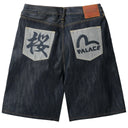 Shorts Bermuda Jeans Palace x Evisu Índigo Azul