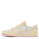 Tênis Travis Scott x Air Jordan 1 Retro Low OG Shy Pink Off-White