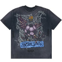 Camiseta Cactus Jack x FC Barcelona Washed Spray Logo Preta Preto