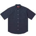 Camisa Supreme Oxford Loose Fit Manga Curta Azul Marinho
