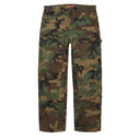 Calça Jeans Supreme Jacquard Logos Double Knee Painter Camuflada (Woodland) Verde