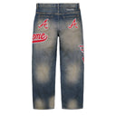 Calça Jeans Supreme x Mitchell & Ness Atlanta Braves Azul (Washed Indigo)