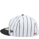 Boné Supreme x Homerun S Logo New Era Listrado Branco