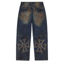 Calça Jeans Vale Lives Forever Motocroxxx Azul Médio