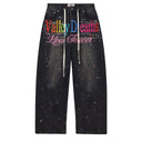 Calça Jeans Vale Lives Forever Ice Cream Preta Preto