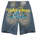 Shorts Bermuda Jeans Vale Lives Forever Paradise Azul