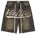 Shorts Bermuda Jeans Vale Lives Forever Skittles Preta Preto