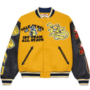 Jaqueta Varsity Vale Lives Forever Friday Amarela e Preta Preto