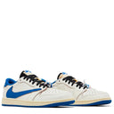Tênis Fragment Design x Travis Scott x Air Jordan 1 Retro Low OG SP Sail Military Blue