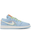 Tênis Air Jordan 1 Low SE Blue Stitch (GS)