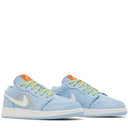 Tênis Air Jordan 1 Low SE Blue Stitch (GS)