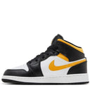 Tênis Air Jordan 1 Mid Black University Gold (GS)