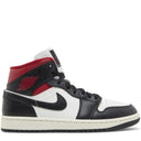 Tênis Air Jordan 1 Mid Black Sail Gym Red (Wmns)