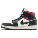Air Jordan 1 Mid Black Sail Gym Red (Wmns)