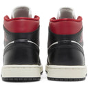 Tênis Air Jordan 1 Mid Black Sail Gym Red (Wmns)
