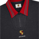 Suéter Aimé Leon Dore x Porsche Jacquard Collar Com Meio Zíper Cinza Chumbo
