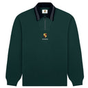 Suéter Aimé Leon Dore x Porsche Jacquard Collar Com Meio Zíper Verde Escuro