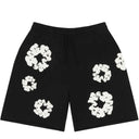 Shorts Bermuda de Moletom Denim Tears Cotton Wreath Preta