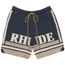 Short Rhude Embroidered Logo Preto/Bege Escuro