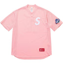Camiseta Jersey Supreme S Logo Baseball Henley Rosa