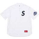 Camiseta Jersey Supreme S Logo Baseball Henley Branca