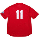 Camiseta Jersey Supreme S Logo Baseball Henley Vermelha