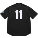 Camiseta Jersey Supreme S Logo Baseball Henley Preta