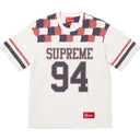 Camiseta Supreme Patchwork Yoke Football Cinza Claro