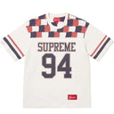 Camiseta Supreme Patchwork Yoke Football Cinza Claro