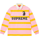 Camiseta Supreme Stripe Rugby Rosa