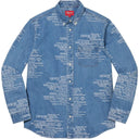 Camisa Supreme Trademark Jacquard Denim Azul