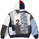 Moletom Supreme Patchwork Com Zíper Azul Marinho