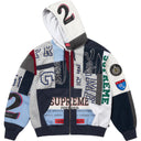 Moletom Supreme Patchwork Com Zíper Azul Marinho