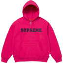 Moletom Supreme Collegiate Appliqué Com Zíper Rosa Fúcsia