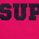 Moletom Supreme Collegiate Appliqué Com Zíper Rosa Fúcsia