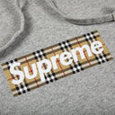 Moletom Supreme x Burberry Box Logo Cinza