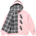 Moletom Supreme x Chicago White Sox Com Zíper Rosa Claro