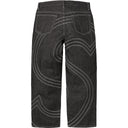 Calça Jeans Supreme S Logo Rigid Baggy Preta