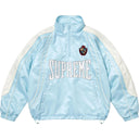 Jaqueta Supreme Satin Piping Meio Zíper Azul Claro