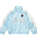 Jaqueta Supreme Satin Piping Meio Zíper Azul Claro