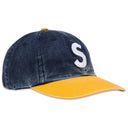 Boné Supreme Pigment Coated 2-Tone S Logo 6-Panel Azul Marinho