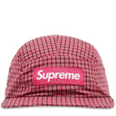 Boné Supreme x Cordura Plaid Camp Vermelho