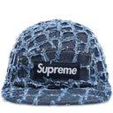 Boné Supreme Frayed Croc Denim Camp Azul Marinho