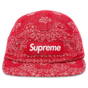 Boné Supreme Bandana Jacquard Denim Camp Vermelho