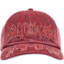 Boné Supreme Leather Appliqué 6-Panel Vermelho