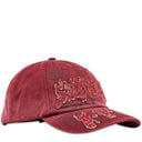 Boné Supreme Leather Appliqué 6-Panel Vermelho