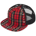Boné Supreme x B B Simon Studded Mesh Back 5-Panel Vermelho xadrez