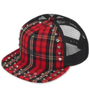 Boné Supreme x B B Simon Studded Mesh Back 5-Panel Vermelho xadrez