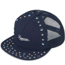 Boné Supreme x B B Simon Studded Mesh Back 5-Panel Azul Marinho